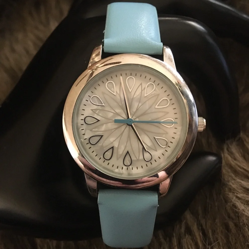 Ladies MSPCI blue faux leather band watch